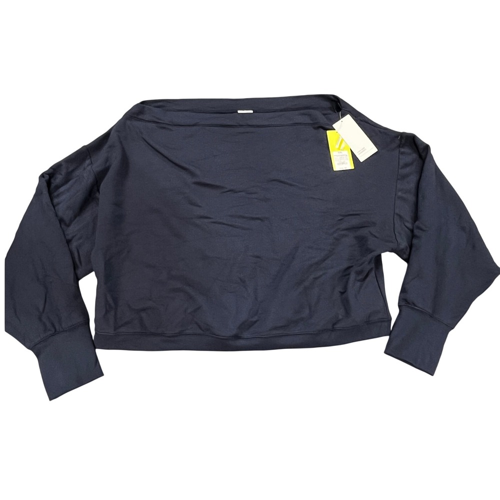 All In Motion Women's XXL Navy Blue Fleece Lined Boxy Pullover Sweatshirt